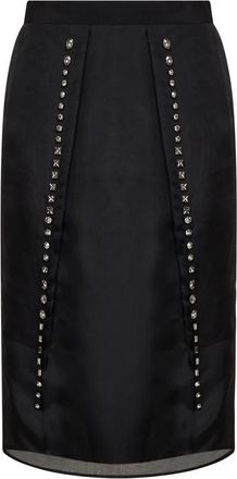 Stella McCartney Kristal-versierde kokerrok van zijde - Dames - Kokerrokken - Zwart - L - Rokken