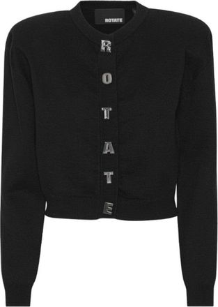 Rotate Cropped Black Cardigan