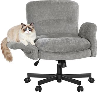 Woltu Woltu Silla De Oficina Silla Con Reposabrazos Ajustables En 5 Niveles, Giratoria De Chenilla Silla Con Rudas Sillon Para Trabajo Silla Altura Ajustabl