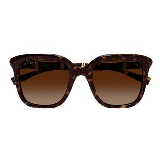Gucci Square Frame Sunglasses - female - Gucci - Sunglasses - Brown - 52 MM - Accessories