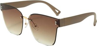 Generic Square Womens Frameless Sunglasses Outdoor Vacation Mens Commuter Sun Glasses(Brown)