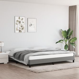 vidaXL Cama Sin Colch&oacute;n Tela Gris Oscuro 200x200 Cm Vidaxl
