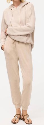 Johnny Was Cozy Contrast Stripe Jogger In Dark Oat