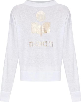 Isabel Marant Klowia T-shirt - Dames - T-shirts - Wit - XS - Linnen - Tops