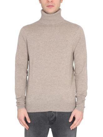 Ballantyne Cross-Neck Ribbed Cashmere Turtleneck Sweater