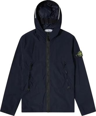 Stone Island Nylon Garment Dyed Hooded Jacket Navy 741540131-V0020