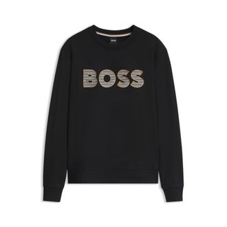 BOSS Cotton-terry sweatshirt with logo detail