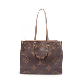 Louis Vuitton Beige Brown Monogram Coated Canvas Handbag Tote Bag (Pre-Owned)