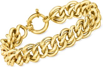 Ross-Simons 18kt Gold Over Sterling Double-Curb Link Bracelet