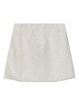 Poss&eacute; Salma floral-embroidered skort - women - Cotton - M - White