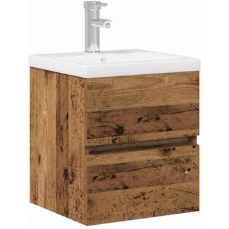 vidaXL Gabinete Para Lavabo Con Puerta Roble Negro 41 X 39 X 62 Cm Vidaxl