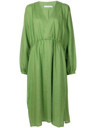 Lenny Niemeyer long-sleeve midi beach dress - Verde