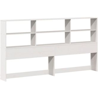 vidaXL Cabecero De Cama Almacenaje Madera Maciza Pino Blanco 180 Cm Vidaxl
