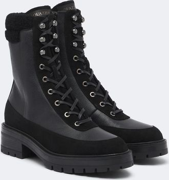 Aquazzura Botas con cordones Very Cortina de piel con ante