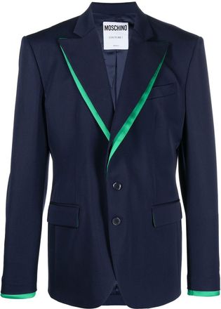 Moschino single-breasted tailored blazer - men - Polyester/Virgin Wool/Elastane/Viscose - 52 - Blue
