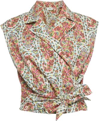 Etro Wikkeltop met paisley-print - Roze
