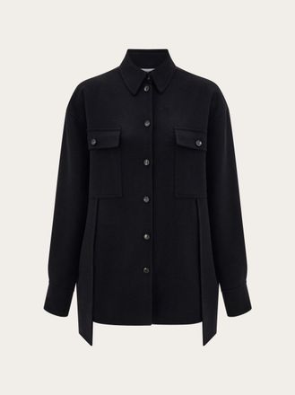 Ferragamo Donna Overshirt in misto cashmere Nero