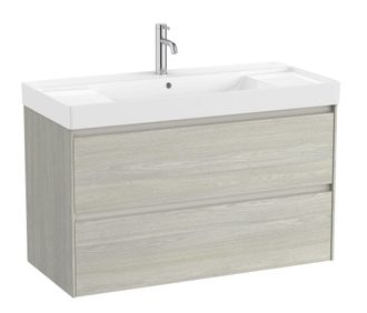 Roca Roca - Pack Unik Mueble Base De 2 Cajones + Lavabo Ona Color: Roble Claro