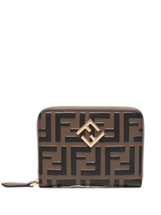 Fendi medium FF Diamonds wallet - women - Calf Leather - One Size - Brown