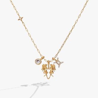 Alex and Ani Gemini Zodiac Charm Cluster Necklace in Gold at Nordstrom