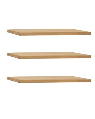 Deco Wood Pack 3 estanter&iacute;as de madera maciza flotante tono medio 60x3,2cm