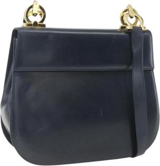 Ferragamo Pre-owned Leather Cross Body Bag - Dames - Vintage Schoudertas - Blauw - ONE Size - Leer - Vintage
