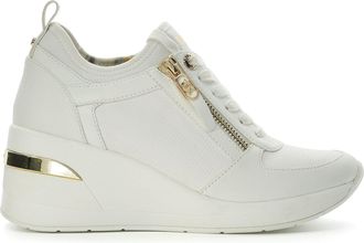 Dune London Womens Eilin Wedge Lace Up Trainers in White - Size UK 3