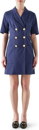 L.k. Bennett Kennedy Double Breasted Blazer Dress in Spring Navy at Nordstrom Rack, Size 14 Us / 18 Uk