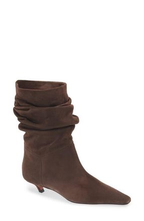 Amina Muaddi Jamie Slouch Bootie in Crosta Coffee at Nordstrom, Size 10.5Us
