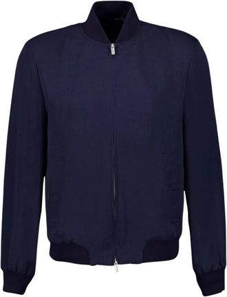 Boglioli Navy Blue Bomber Jacket - Heren - Bomber jackets - Blauw - 2XL - Jassen
