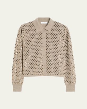 Max Mara Ragno Sequin-Embellished Wool Cardigan