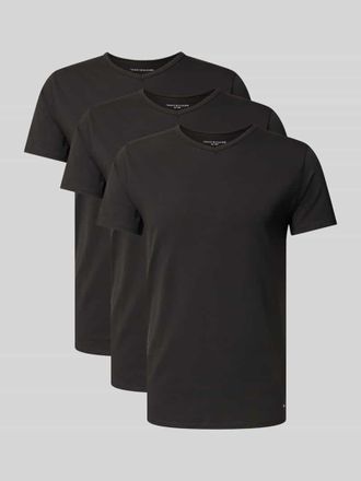 Tommy Hilfiger Slim Fit T-Shirt Set aus Baumwoll-Mix im 3er-Pack in Black, Gr&ouml;&szlig;e XXL
