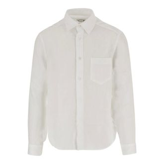Jacob Cohen Casual Shirts, male, White, Size: 2XL Linen Shirt