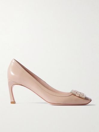 Roger Vivier Décolleté In Vernice Con Fibbia Belle Vivier Trompette 70 - Neutri