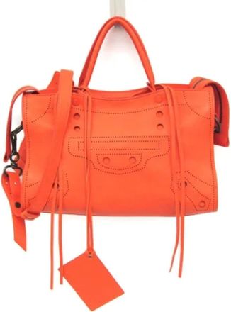 Balenciaga Pre-owned Handbags, female, Orange, Size: ONE SIZE Pre-owned Leather balenciaga-bags