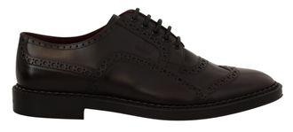 Dolce & Gabbana Mens Wingtip Oxford Brogue Shoes - Dark Brown Leather - Size EU 41