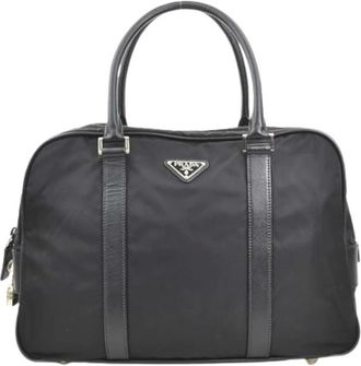 Prada Pre-owned Weekend Bags, male, Black, Size: ONE SIZE Pre-owned Nylon Handbag