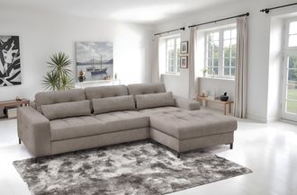 Exxpo Sofa Fashion Ecksofa »Bonito, mit Rücken- und Sitztiefenverstellung, inkl. Bett & Bettkasten« Sitztiefenverstellung,Höhenverstellung