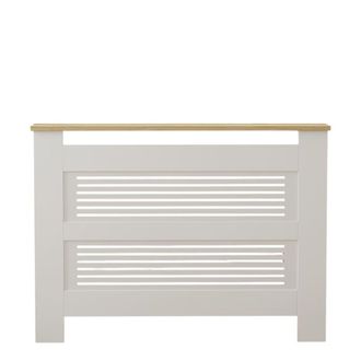 Calicosy Mueble tapa radiador L112 cm - Efecto Roble y Blanco