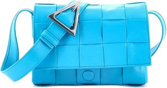 Bottega Veneta Borsa a tracolla Cassette piccola in pelle con motivo Maxi Intrecciato - Blu