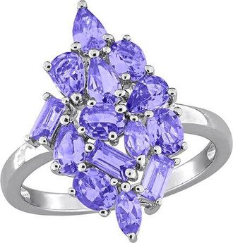 Rina Limor Silver 2.03 Ct. Tw. Tanzanite Cluster Cocktail Ring