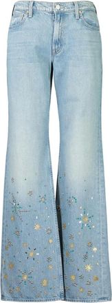 Mother The Bookie Heel embellished jeans - Blu