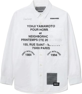 Yohji Yamamoto x Neighborhood overhemd met print - Wit