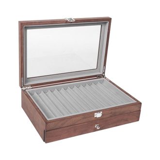 OEM Estuche De Almacenamiento De Bol&iacute;grafos De Nogal Con 23 Compartimentos, Organizador De Lujo De 2 Capas Para Bol&iacute;grafos, Caja Para Pluma Estilogr&aacute;fica 
