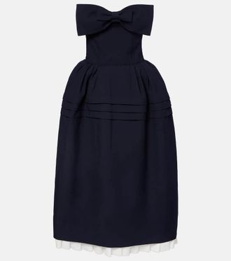 Shushu/Tong Bow-detail wool and silk midi dress