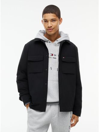 Tommy Hilfiger Mens Water-Repellent Padded Tech Shirt - Black - XL