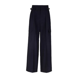 Windsor Schurwollstretch Cargo Marlene Broek - Dames - Broeken - Blauw - Maat: 3XL Wol