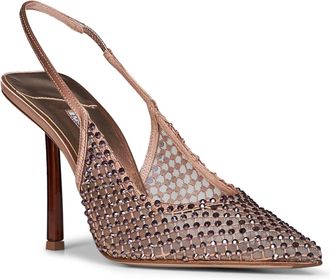 Le Silla Womens Slingback Heels Gilda Mordore Beige Lambskin Pumps High Heel Shoes