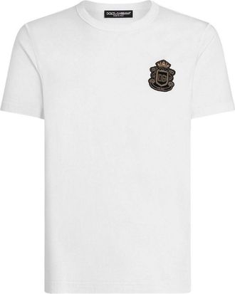 Dolce & Gabbana White short-sleeved cotton T-shirt