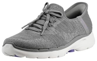 Skechers Womens Hands Free Slip-ins Go Walk 6-Lovely Day Sneaker, Gray/Lavender, 5 UK Wide